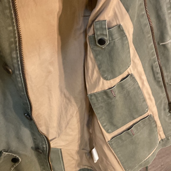 🔥EC-RARE🔥Tommy HiLFIGER 100% Cotton Canvas Hoodie Coat. - Picture 7 of 9